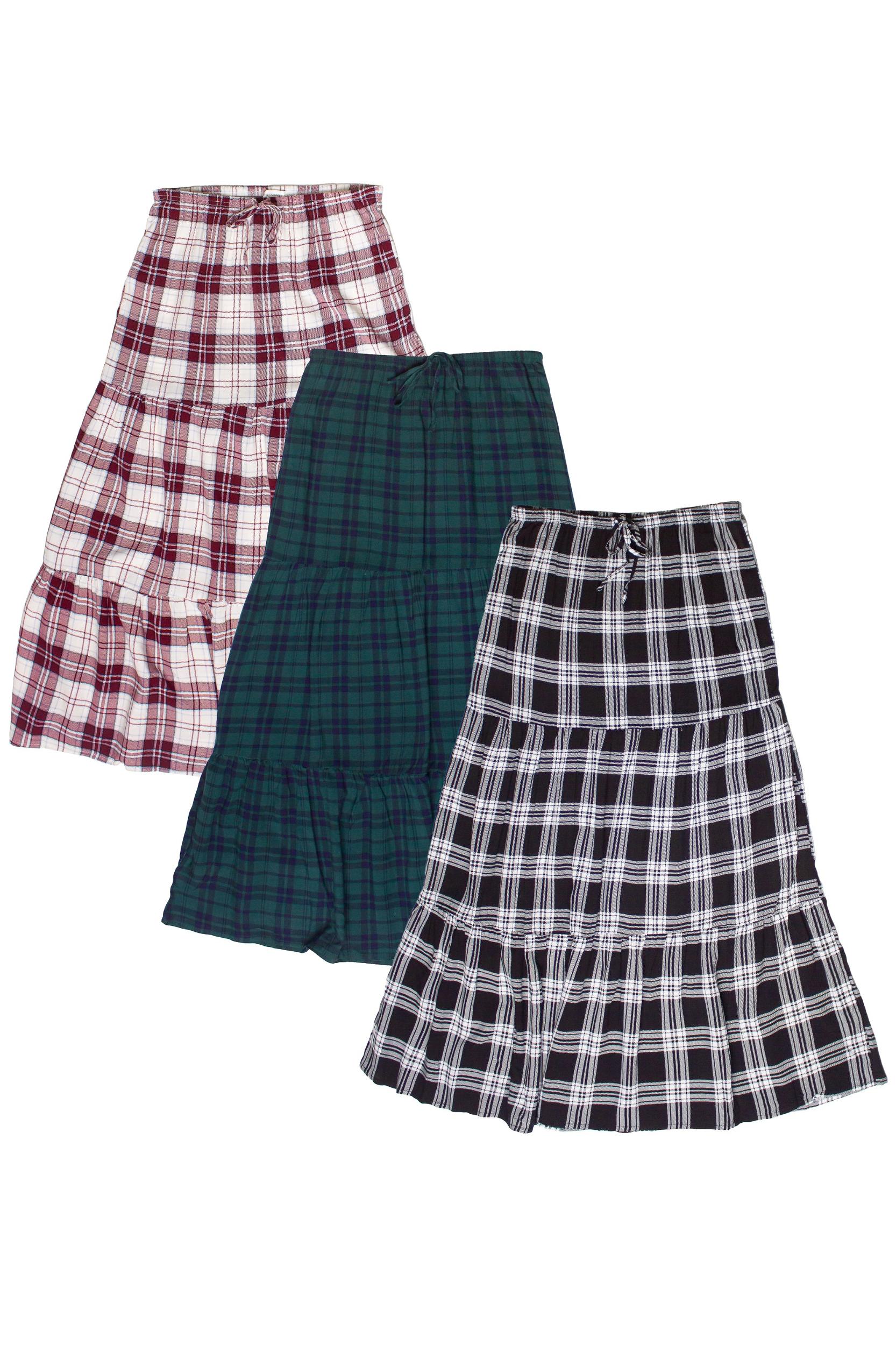 Plaid Tiered Maxi Skirt Product Image