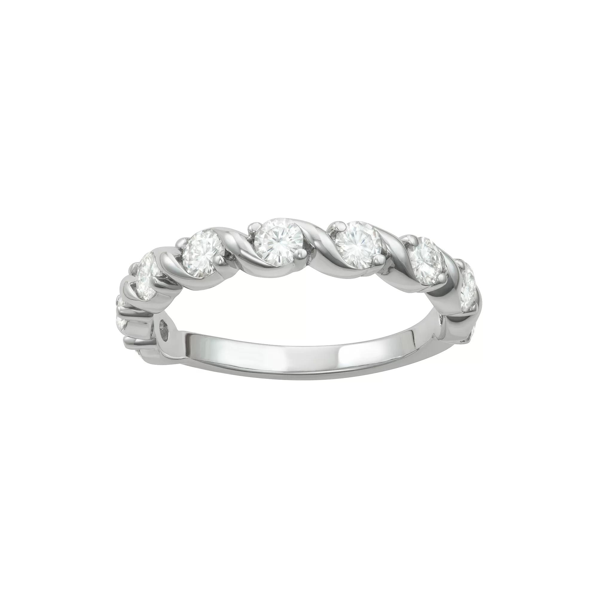 Charles & Colvard 14k Gold 9/10 Carat T.W. Lab-Created Moissanite Twisted Band, Women's, Size: 8, Yellow Product Image