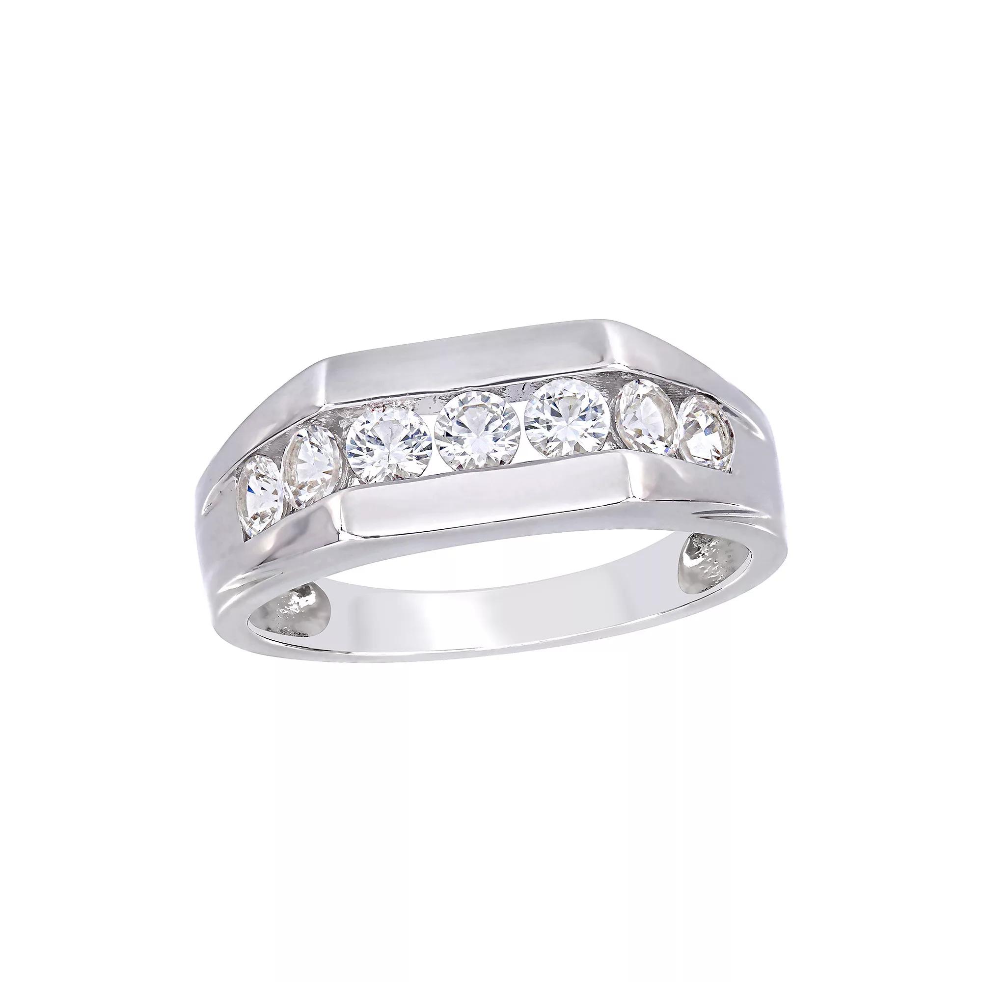 Men's Stella Grace Sterling Silver Lab-Created White Sapphire Ring, Size: 13.50 Product Image