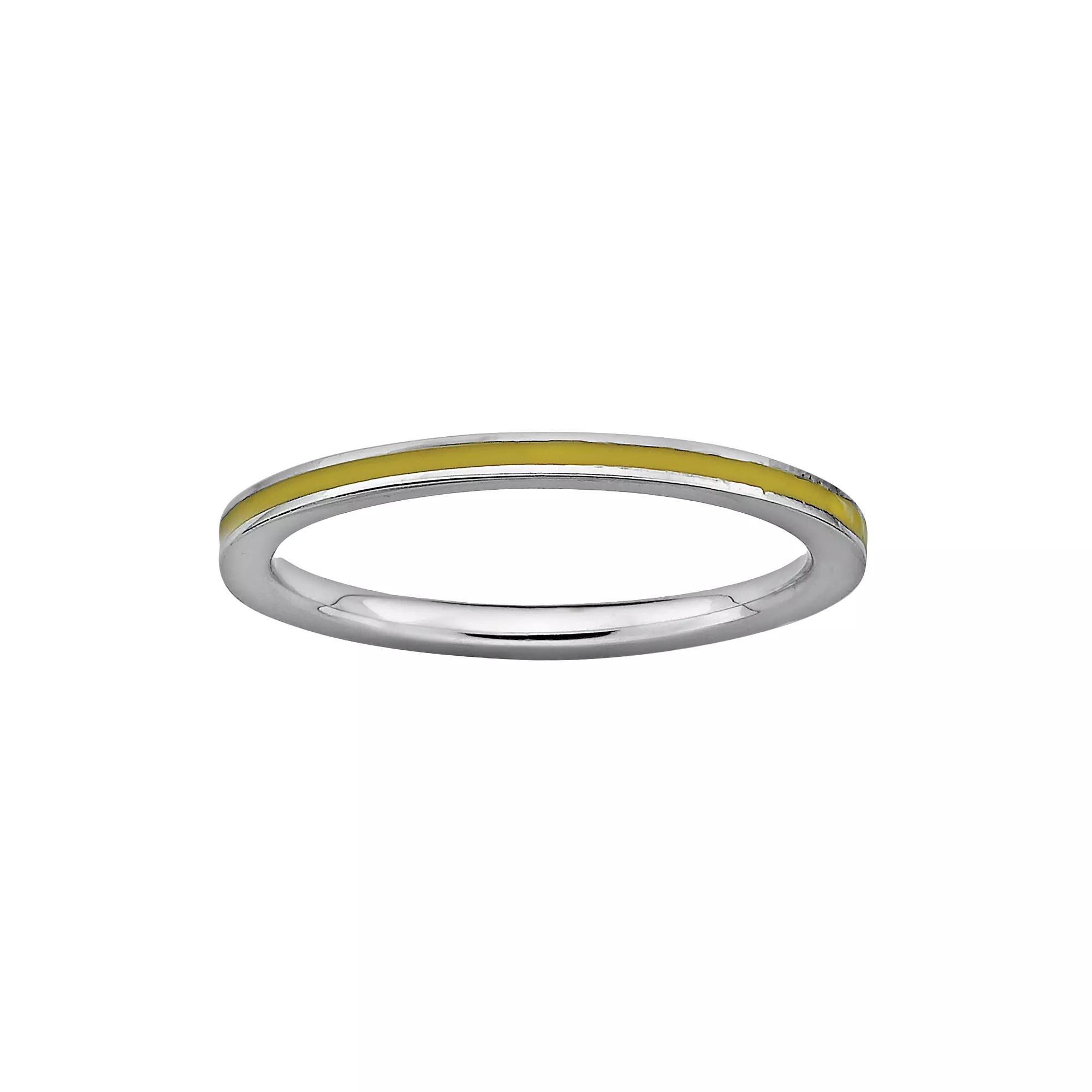 Stacks & Stones Sterling Silver Yellow Enamel Stack Ring, Women's, Size: 7 Product Image