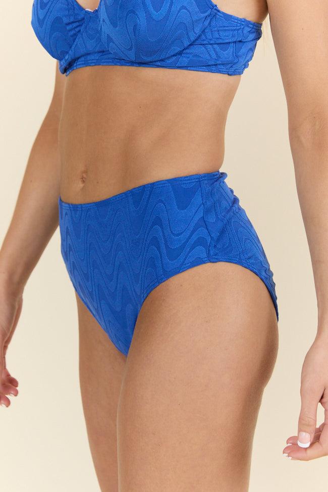 Lake Day Blue Textured Bikini Bottoms FINAL SALE Product Image