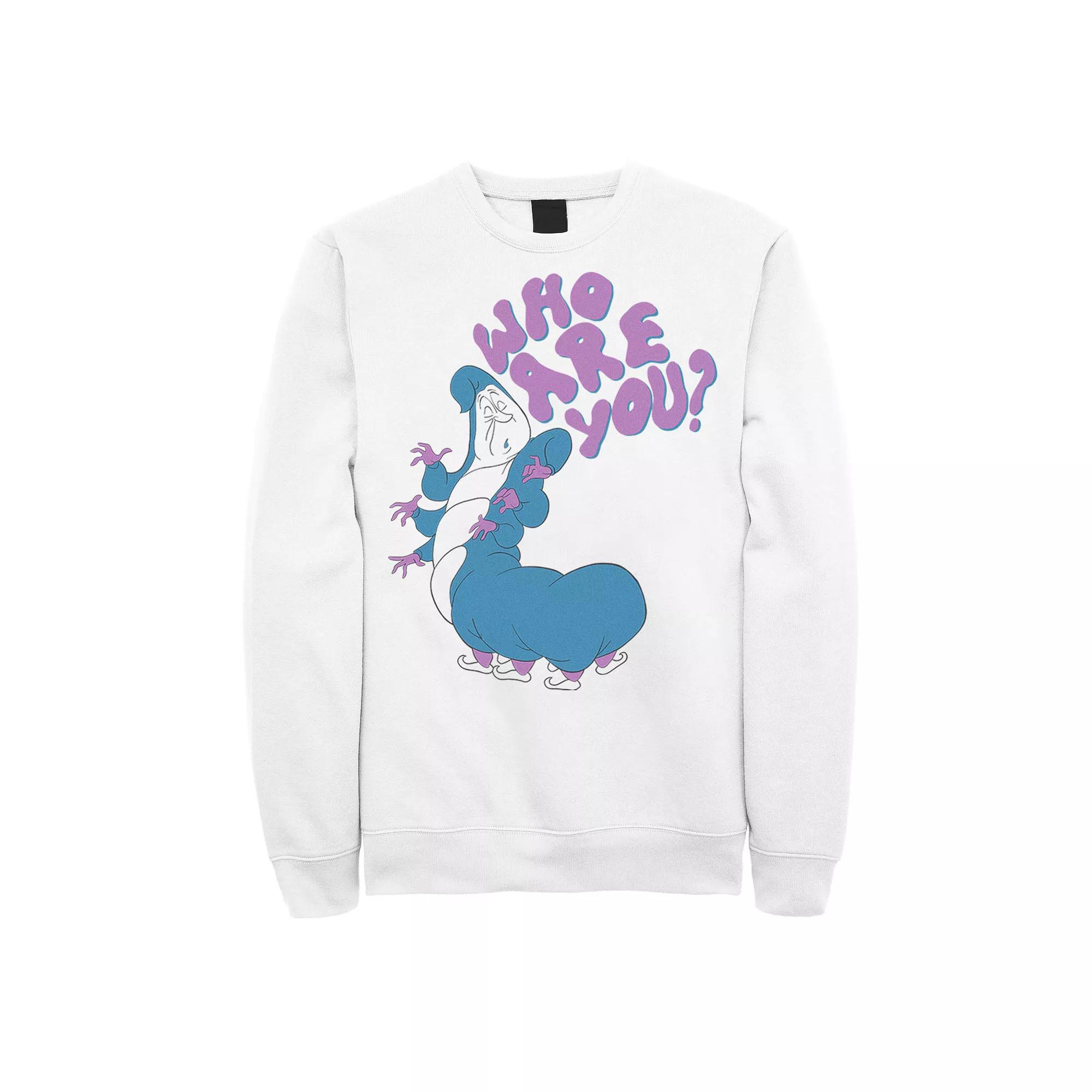 Disney's Alice In Wonderland Caterpillar Who Are You Men's Sweatshirt, Size: Large, White Product Image