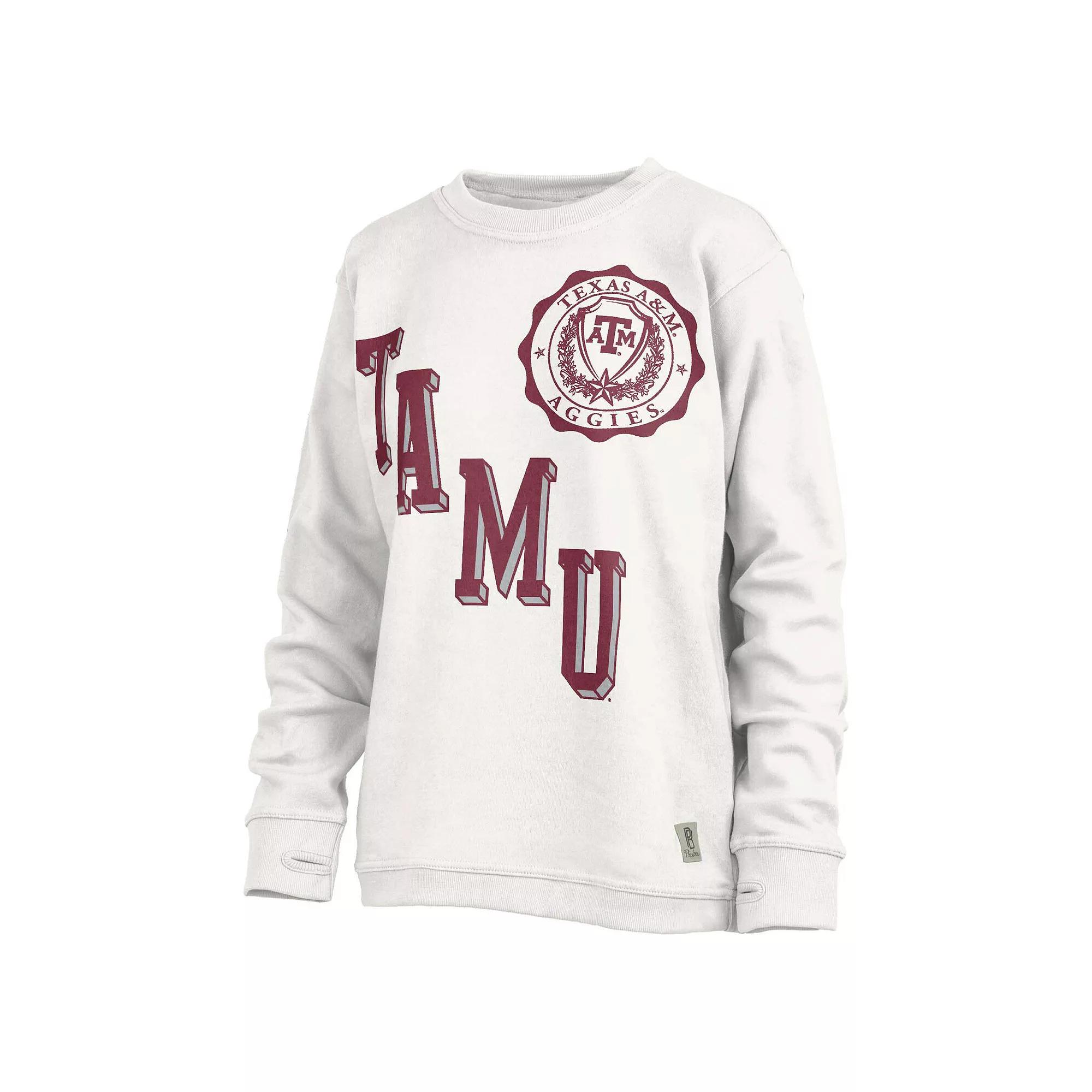 Women's Pressbox White Texas A&M Aggies Shoreline Sundown Pullover Sweatshirt,  Product Image