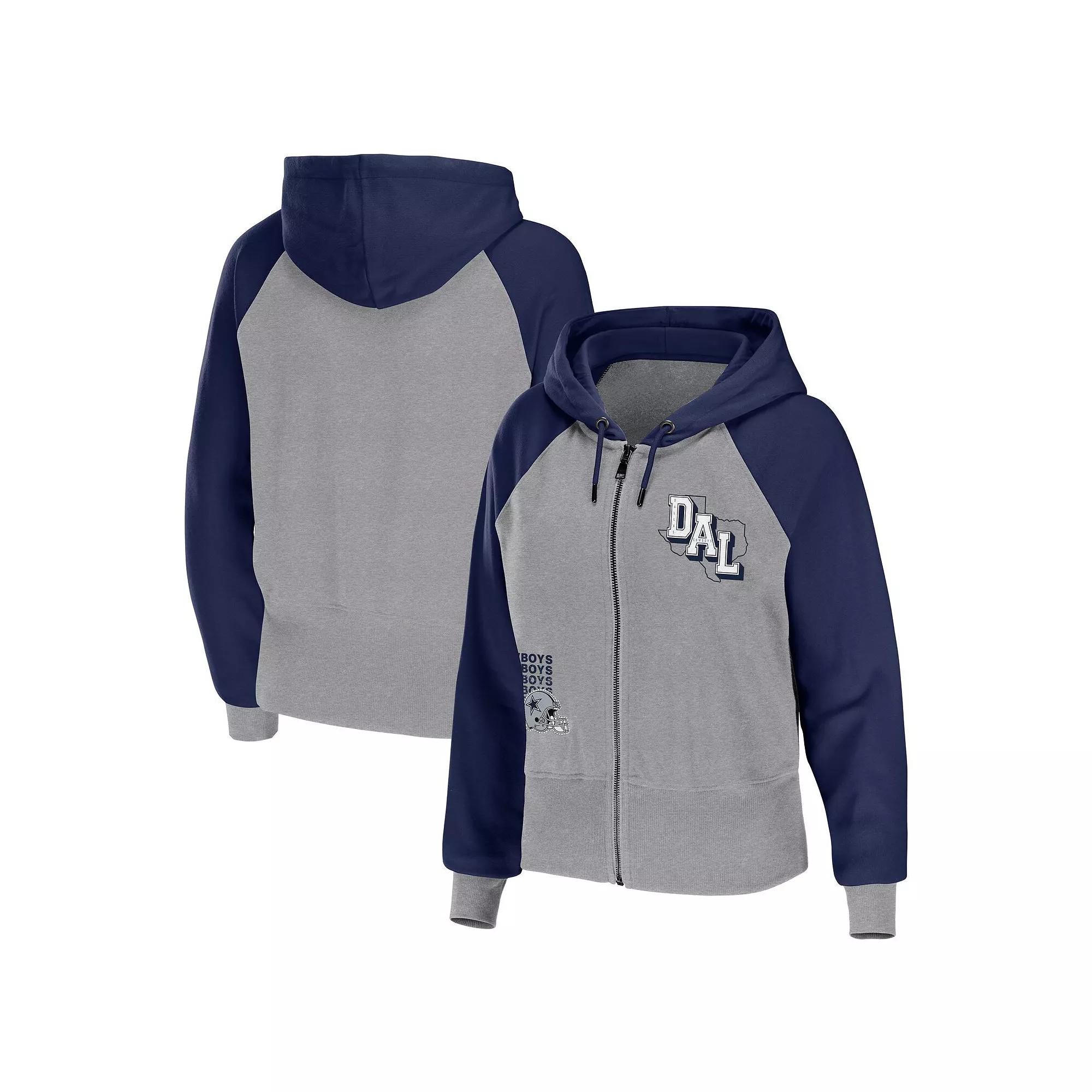 Women's WEAR by Erin Andrews Gray Penn State Nittany Lions Raglan Full-Zip Hoodie, Size: 2XL, Grey Product Image