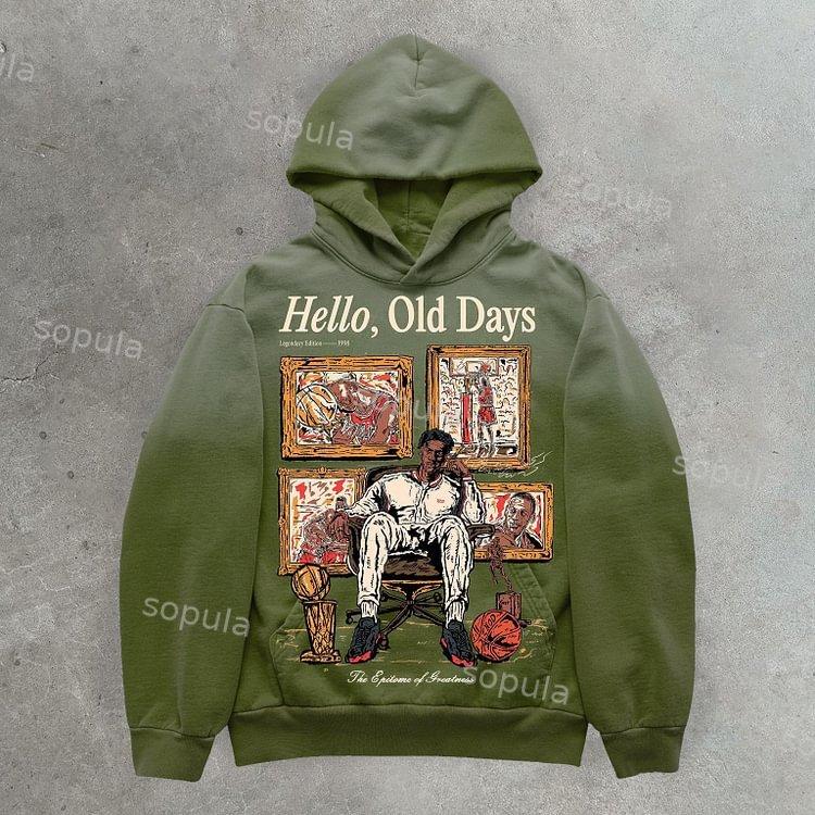 Sopula Vintage Old Times Graphic Acid Washed Oversized Hoodie Product Image