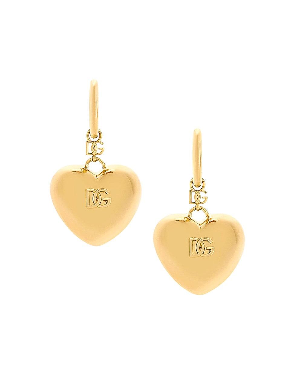 Womens Goldtone Heart Drop Earrings Product Image