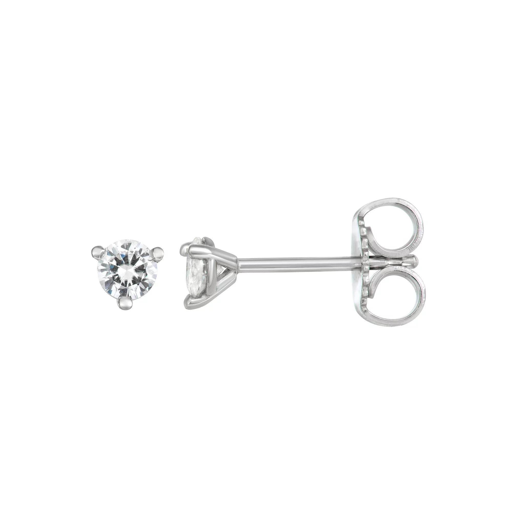 Charles & Colvard 14k White Gold 1/5 Carat T.W. Lab-Created Moissanite Martini Stud Earrings, Women's Product Image