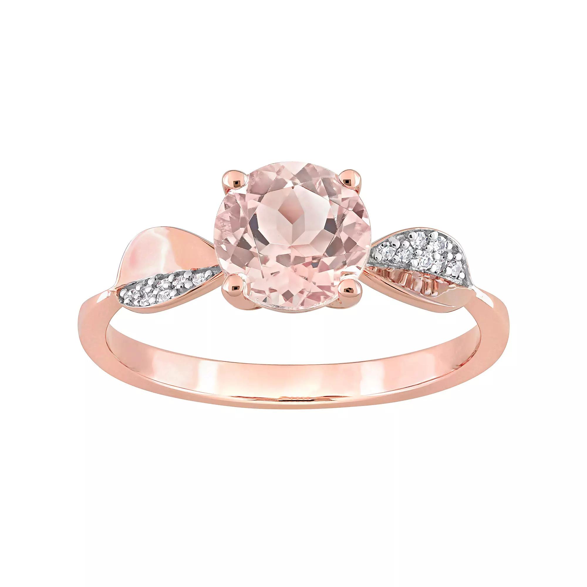 Stella Grace 14k Rose Gold Morganite & Diamond Accent Engagement Ring, Women's,  Product Image