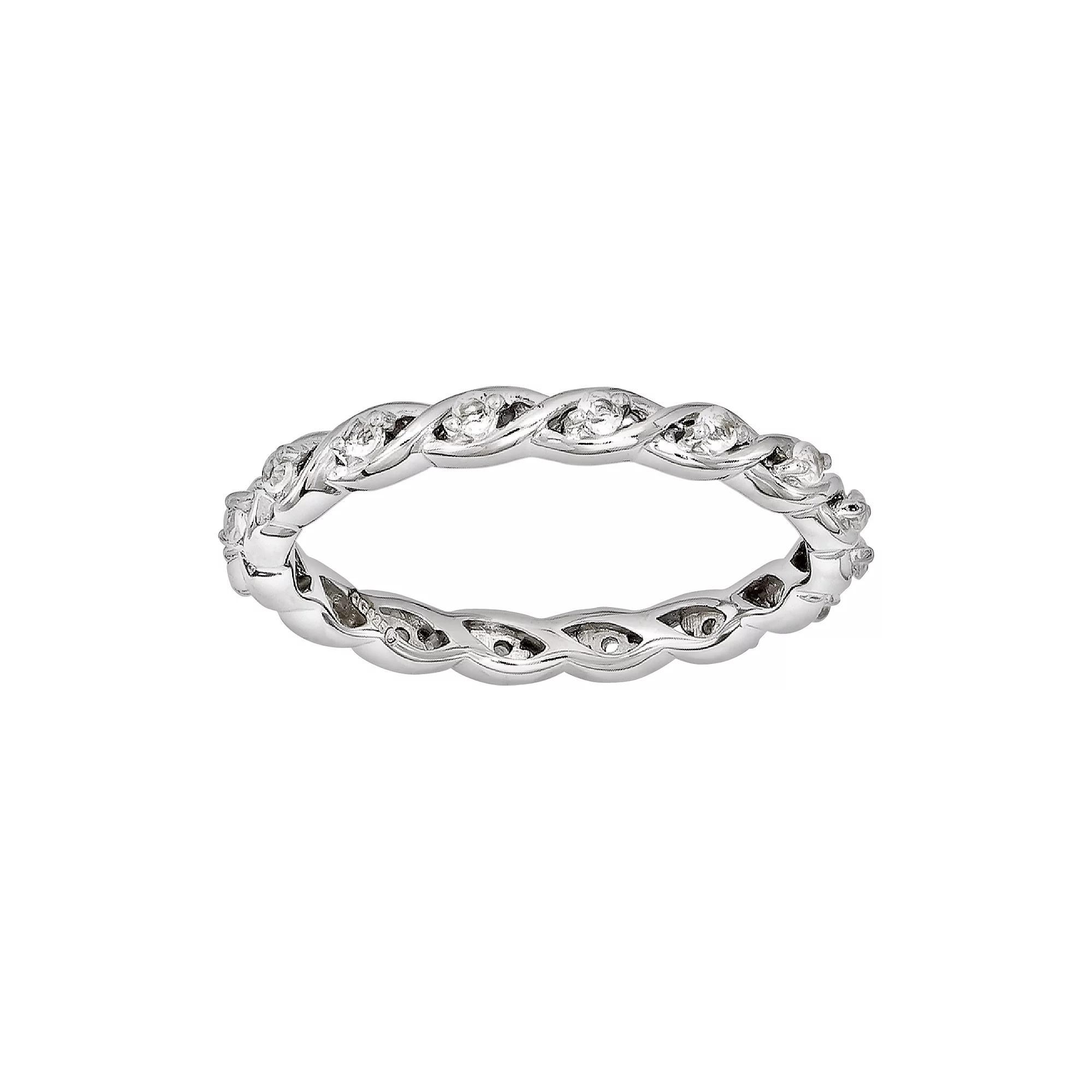 Stacks & Stones Sterling Silver White Topaz Stack Ring, Women's, Size: 5 Product Image
