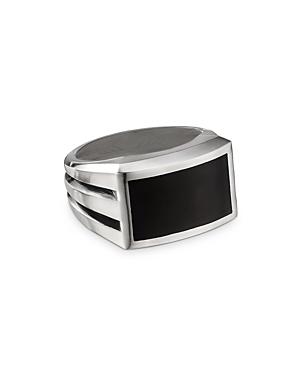 David Yurman Mens Sterling Silver Beveled Signet Ring with Black Onyx Product Image