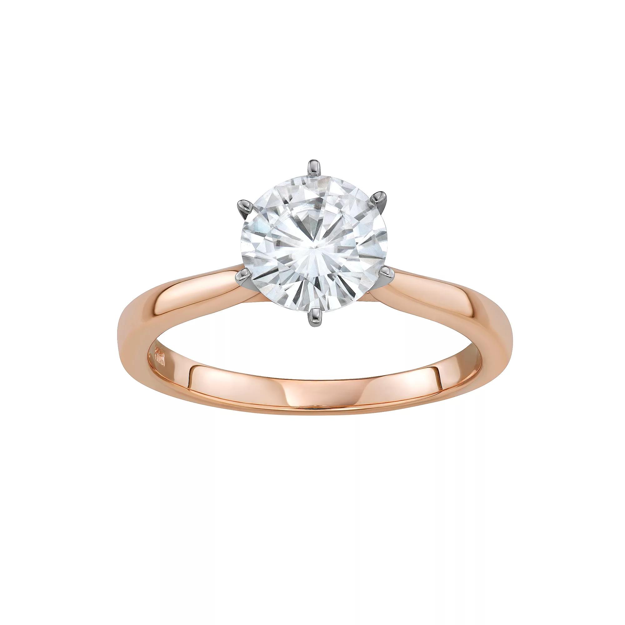 14k Gold 1 9/10 Carat T.W. Lab-Created Moissanite 6-Prong Solitaire Ring, Women's, Size: 8, White Product Image