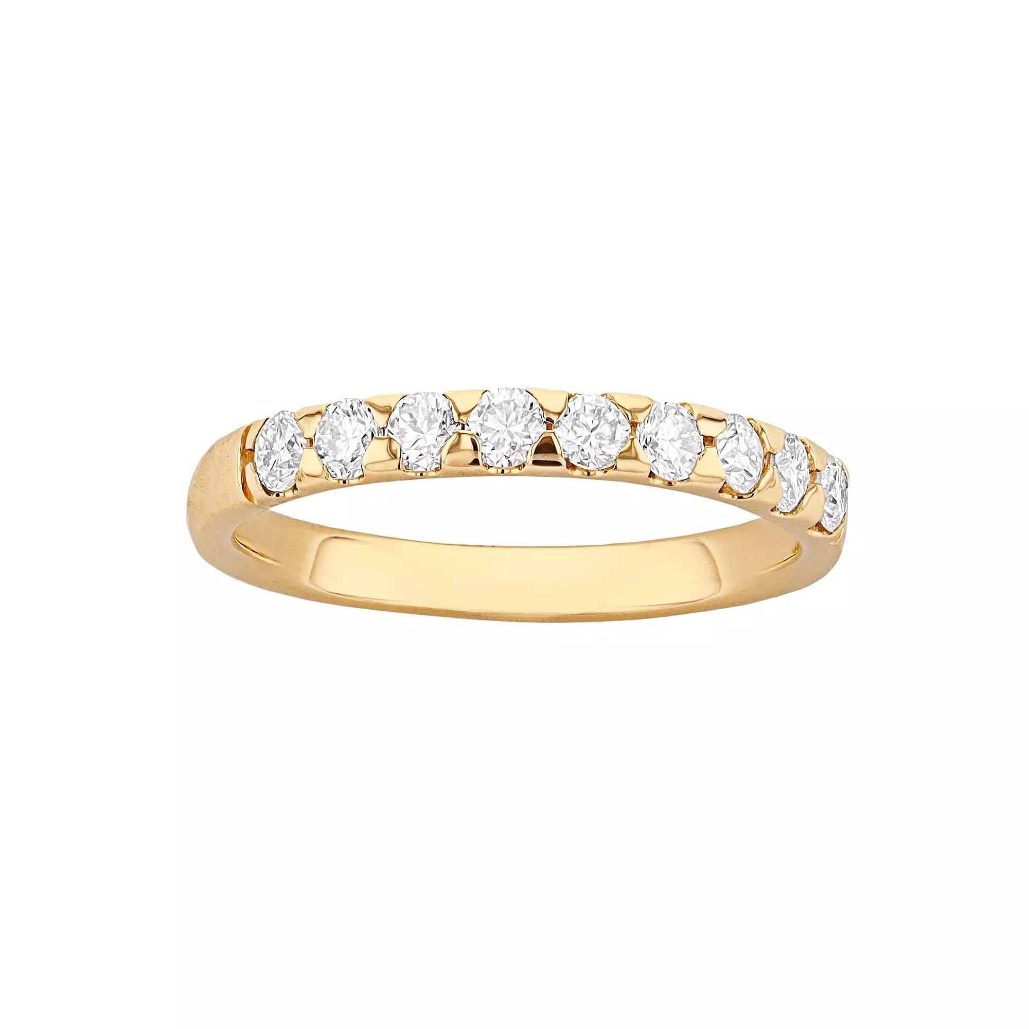 Radiant Fire 14k Gold 1/2 Carat T.W. 9-Stone Lab-Created Moissanite Wedding Band, Womens Product Image