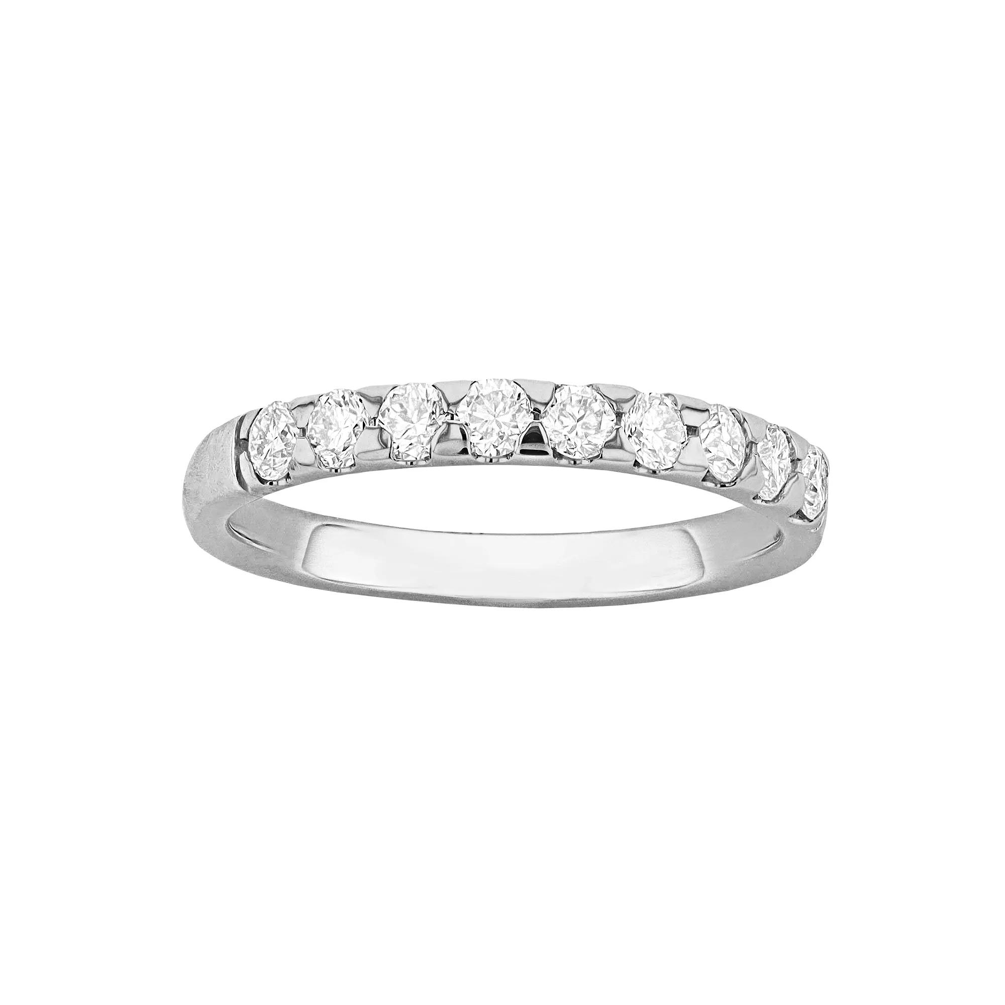 Radiant Fire 14k White Gold Lab-Created Moissanite Wedding Band, Women's, Size: 6 Product Image