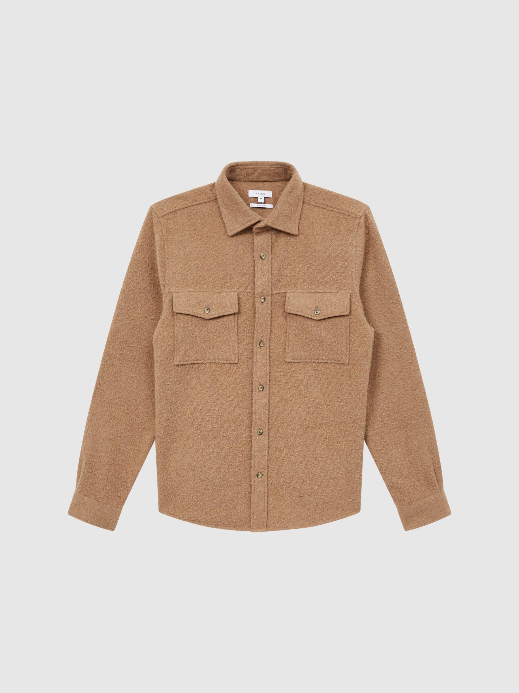 Casentino Twin Pocket Overshirt in Camel Product Image