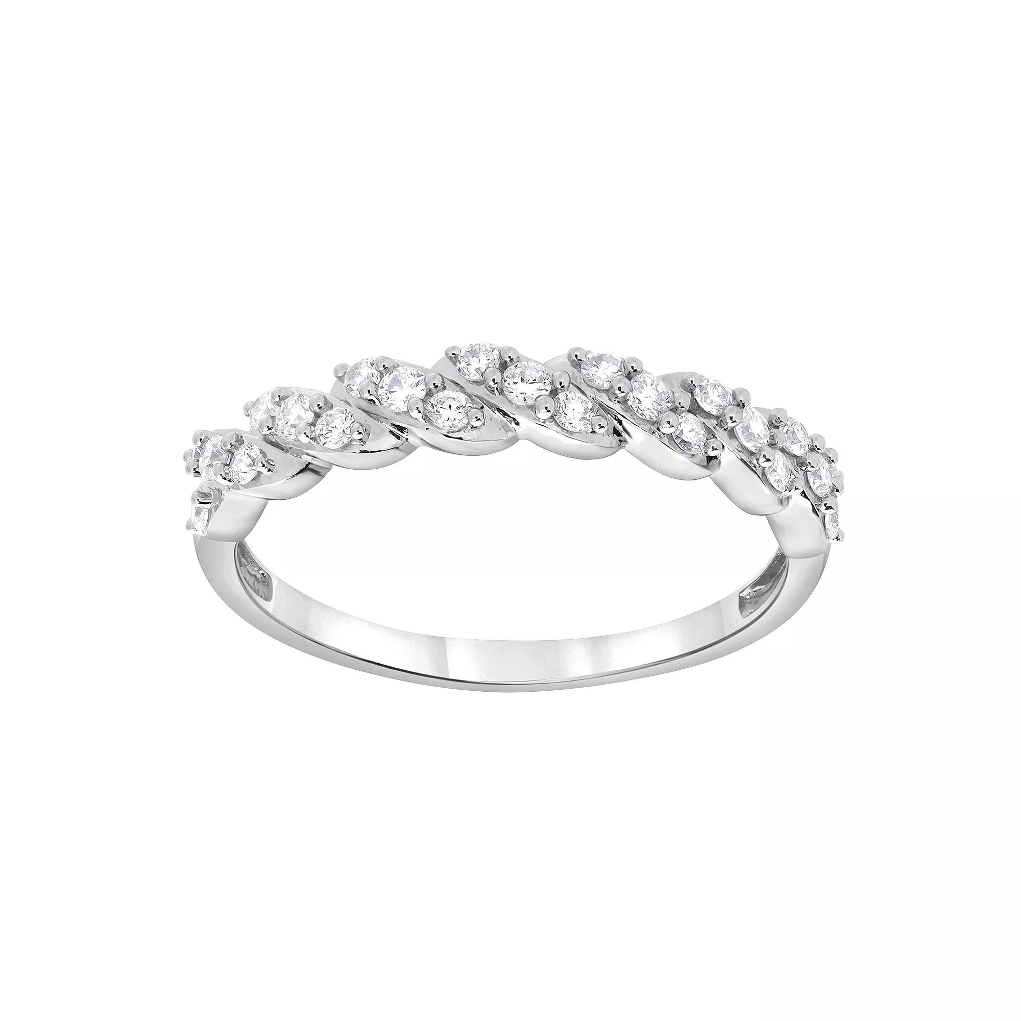 Diamond Brilliance Sterling Silver 1/4 Carat T.W. Lab-Created Diamond Split Shank Band Ring, Women's, Size: 6, Silver Tone Product Image