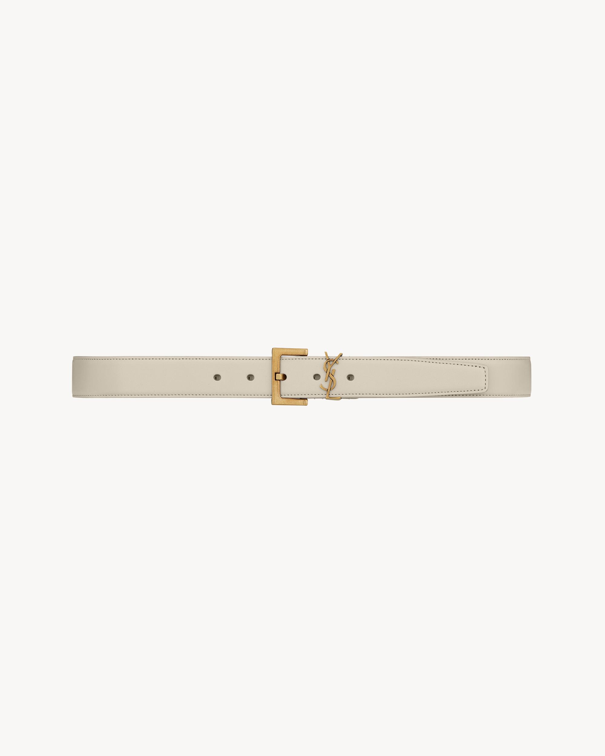 CASSANDRE BELT WITH SQUARE BUCKLE IN SHINY BOX SAINT LAURENT LEATHER Product Image