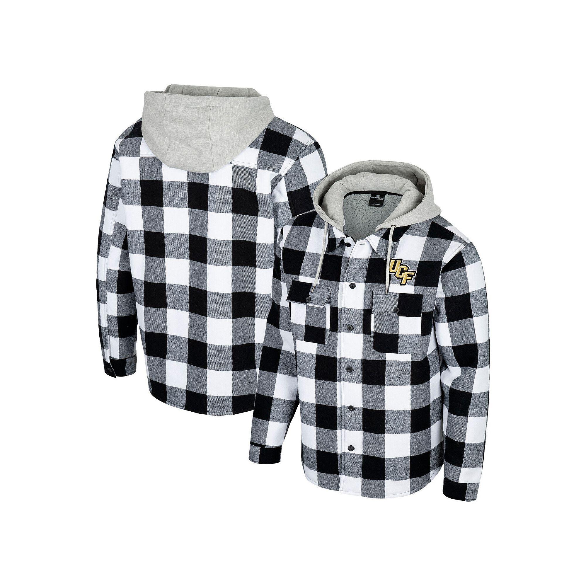 Men's Colosseum Black/White UCF Knights Buffalo Plaid Full-Zip Jacket, Size: 2XL Product Image