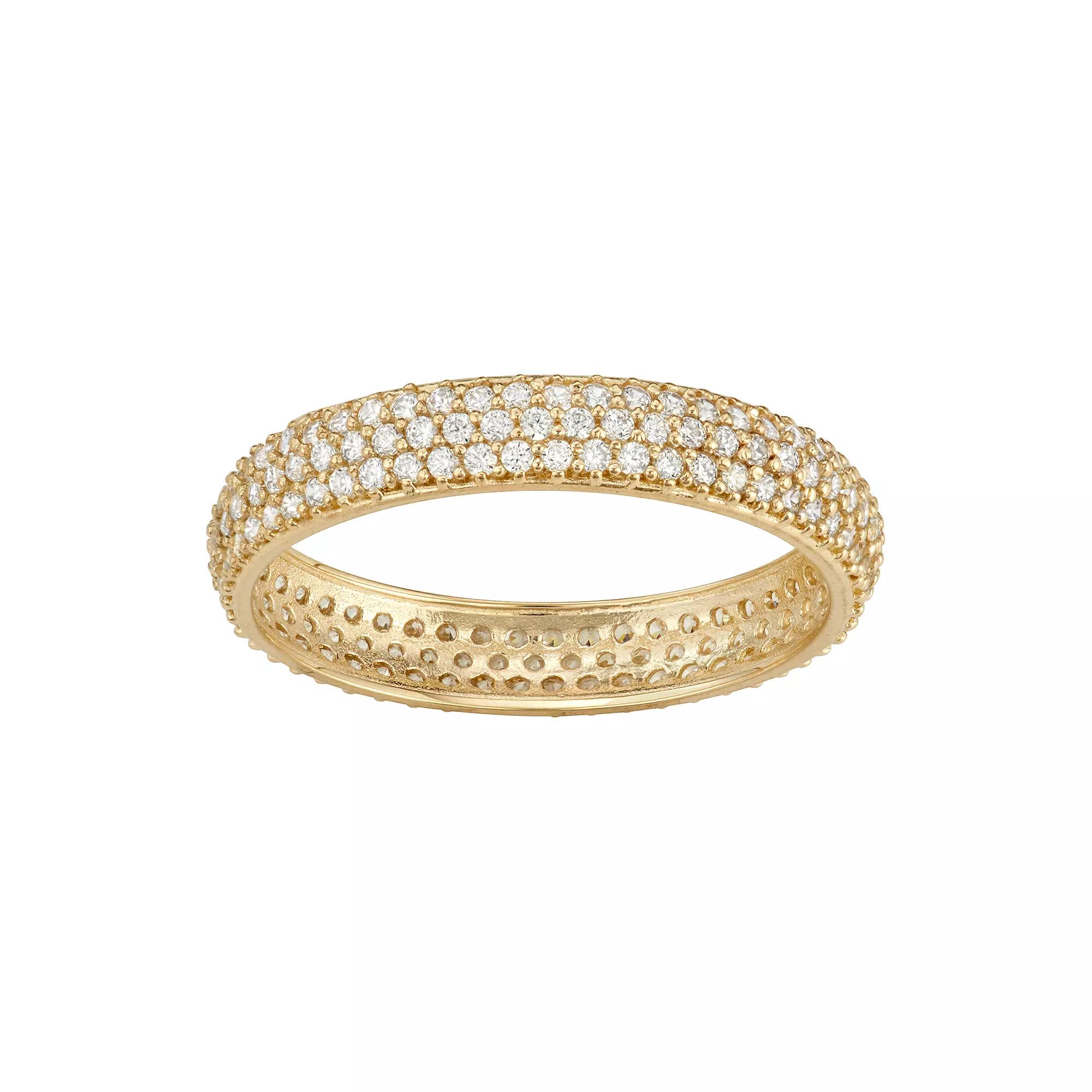 Designs by Gioelli 10k Gold Cubic Zirconia Pave Band, Women's,  Product Image