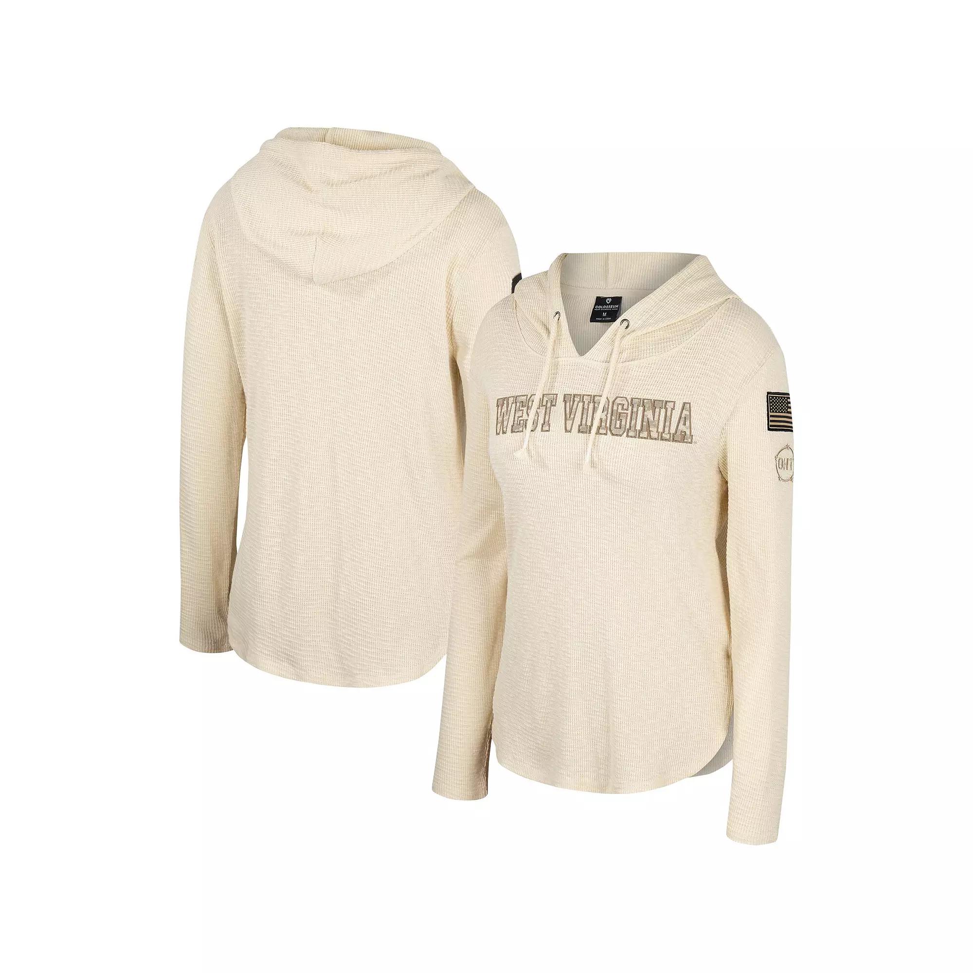 Women's Colosseum Cream Washington State Cougars OHT Military Appreciation Casey Raglan Long Sleeve Hoodie T-Shirt,  Product Image