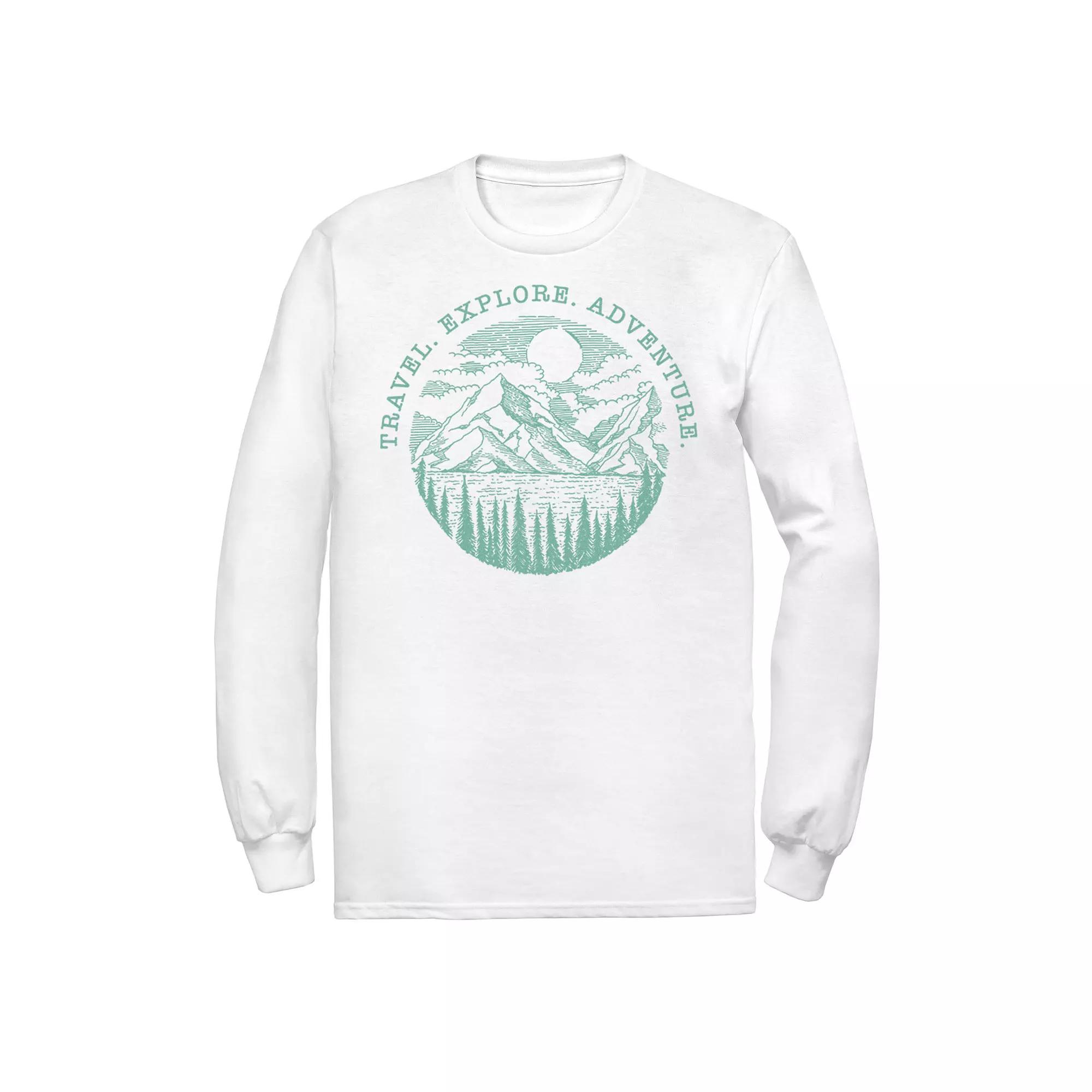 Men's Travel Explore Adventure Sketch Mountains Tee,  Product Image