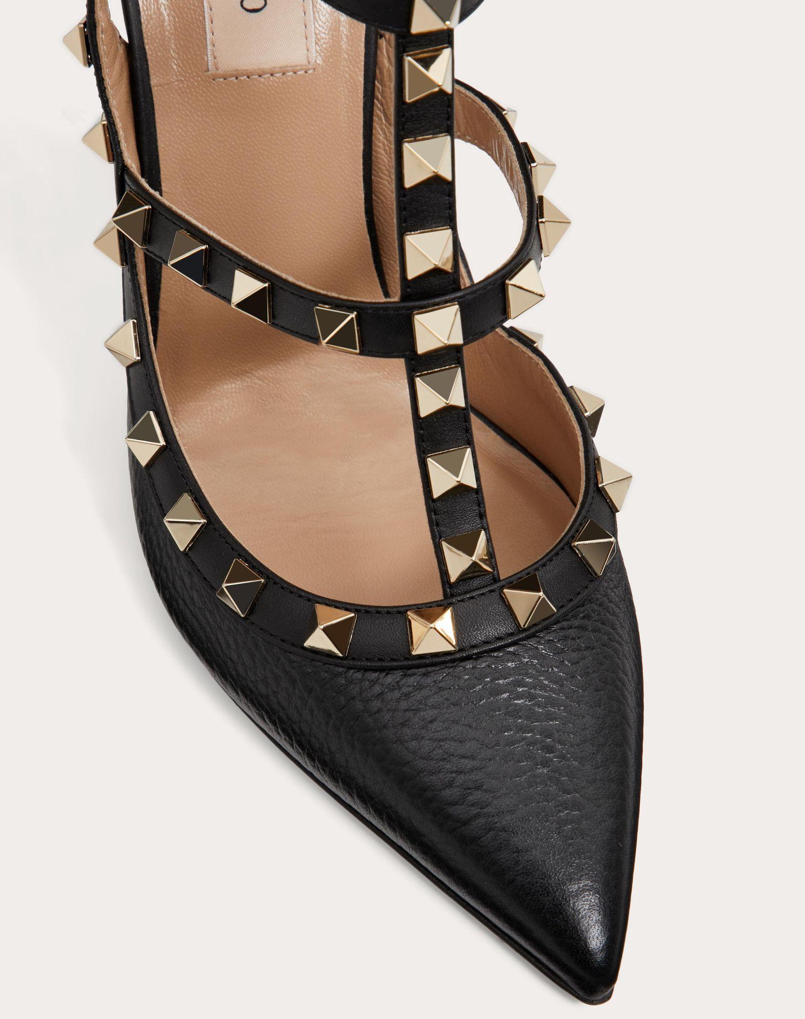 Rockstud Grainy Leather Ankle Strap Pump 100 Mm Product Image