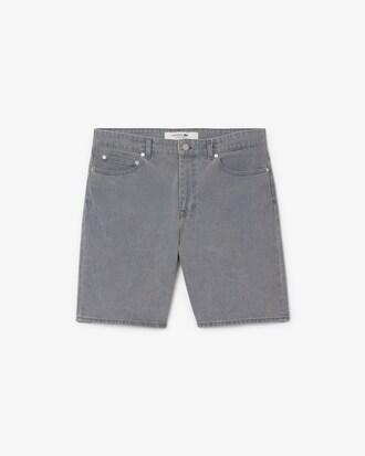Washed Effect Dyed Denim Bermuda Shorts Product Image