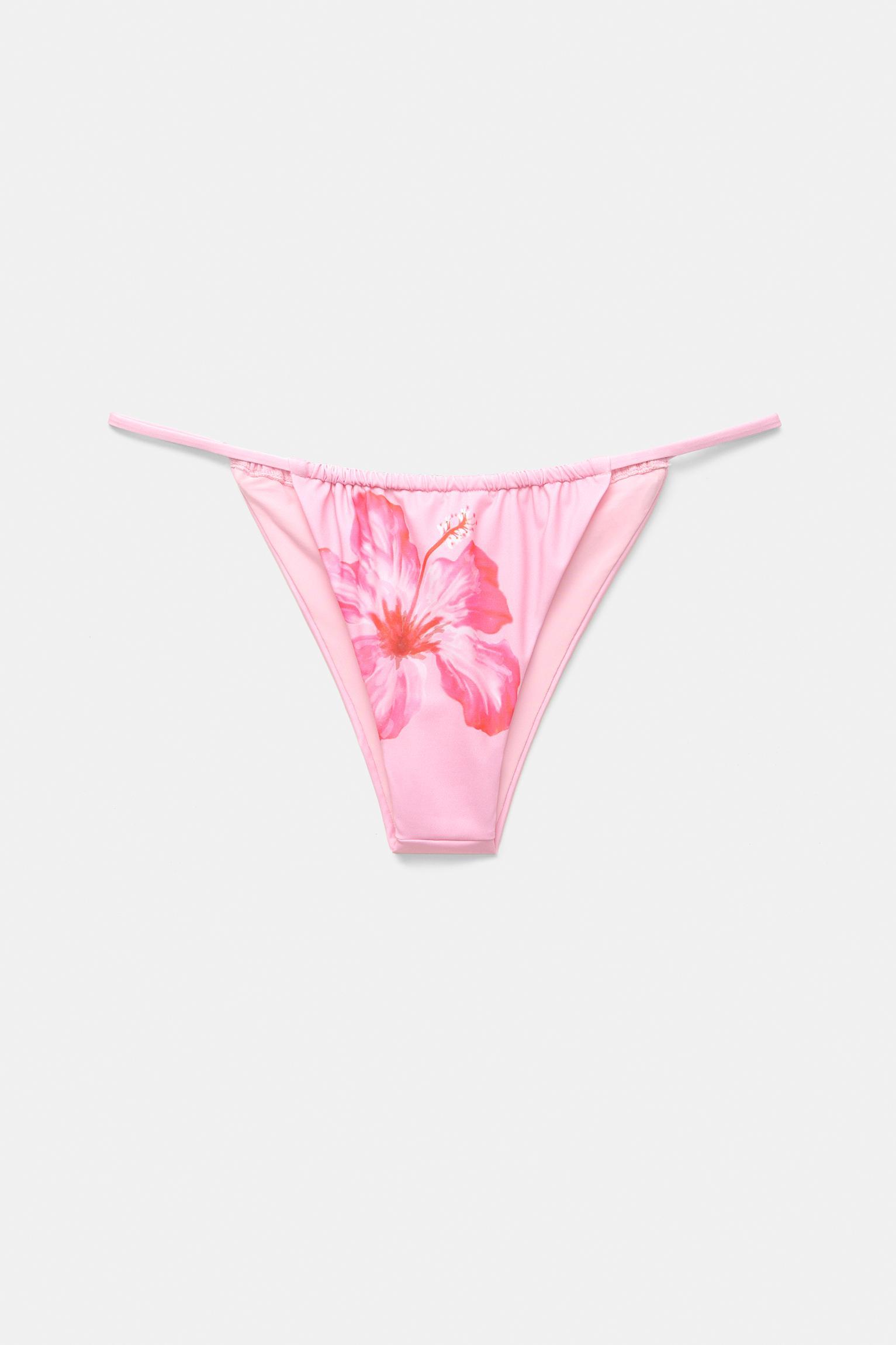 Floral bikini bottoms with gathered detail Product Image