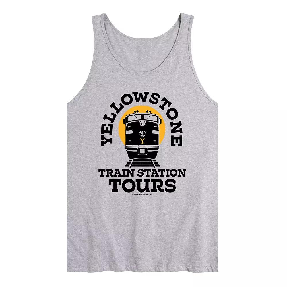 Men's Yellowstone Train Station Tank Top,  Product Image