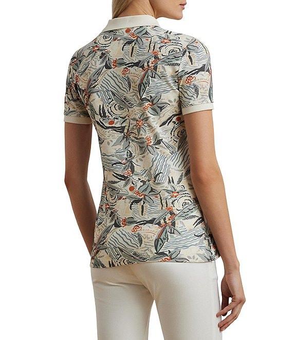 Lauren Ralph Lauren Stretch Pique Printed Polo Shirt Product Image