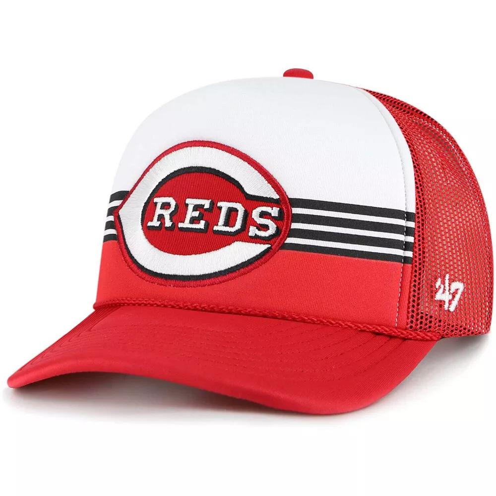 Men's '47 Red Cincinnati Reds Lift Off Foam Front Mesh Trucker Adjustable Hat, Red Red Product Image
