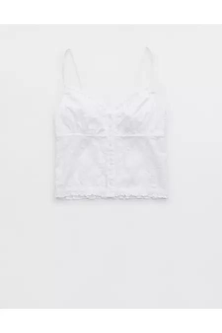 Aerie Off-Duty Embroidered Cotton Tank Top Women's Product Image