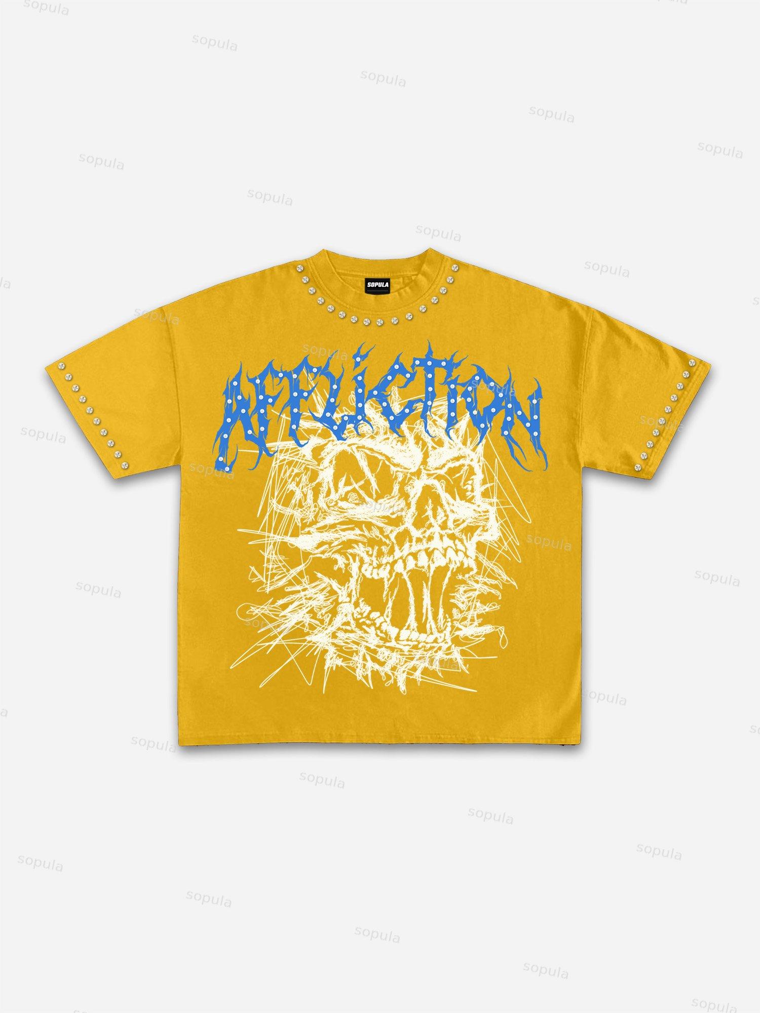 Affliction Sketch Skull Vintage Graphic Cotton T-shirt Product Image