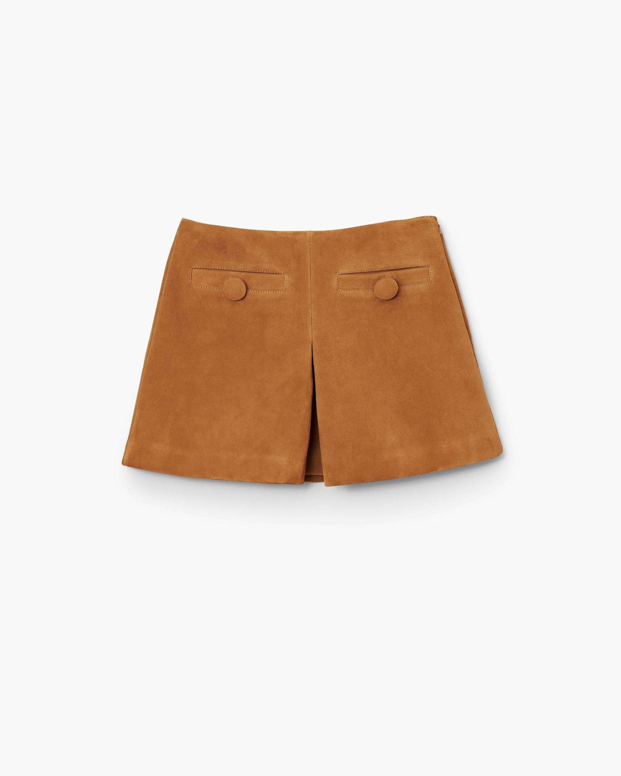 Suede Box Pleat Mini Skirt Product Image