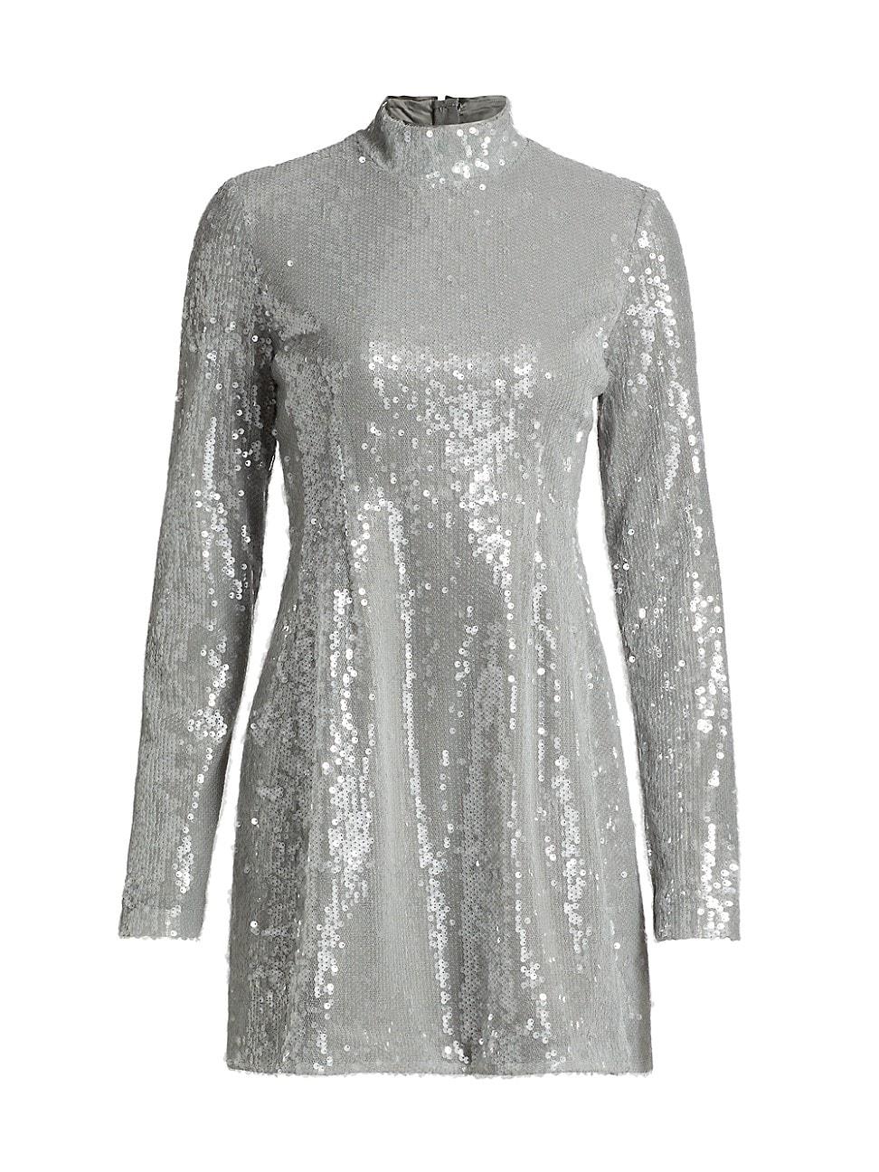 Womens Daphne Sequin Long-Sleeve Minidress Product Image