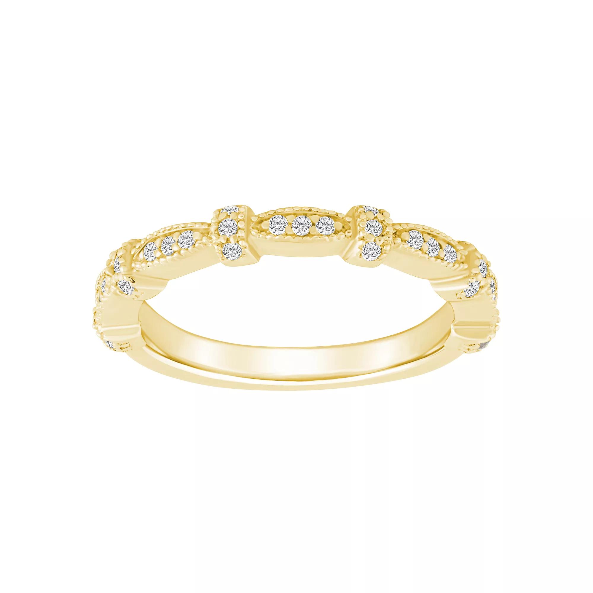 Alyson Layne 14k Gold 1/6 Carat T.W. Diamond Scalloped Wedding Ring, Women's, Size: 10, 14k Rsgold Product Image