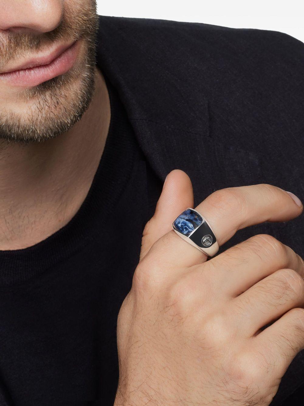 sterling silver Exotic Stone pietersite signet ring (14mm) Product Image