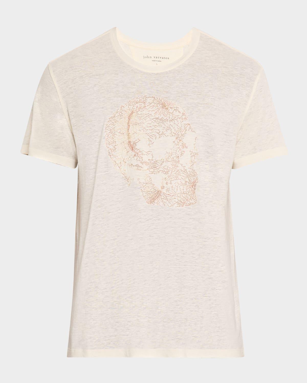 Mens Embroidered Skull T-Shirt Product Image