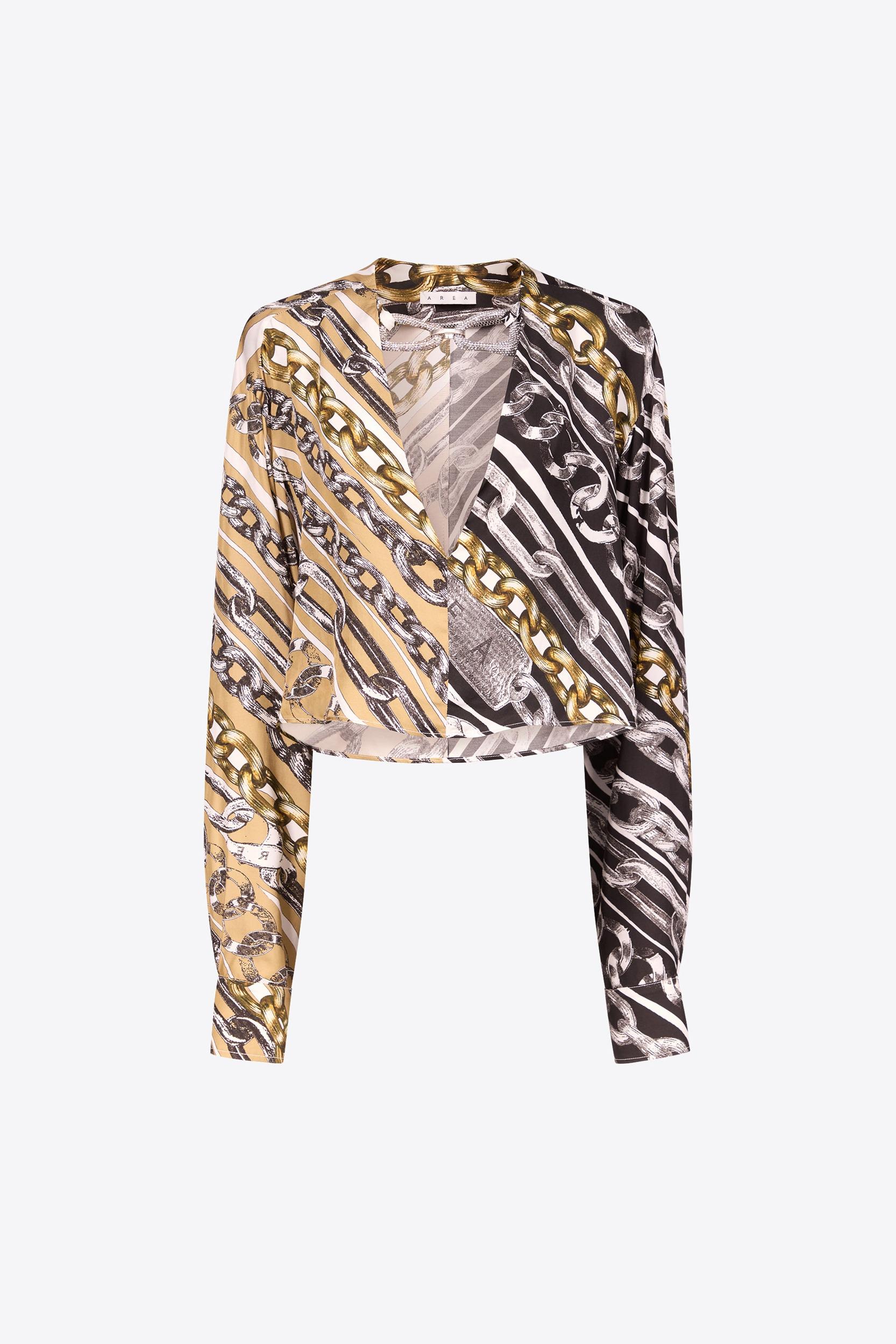 Chain Printed Crystal Link Blouse Product Image