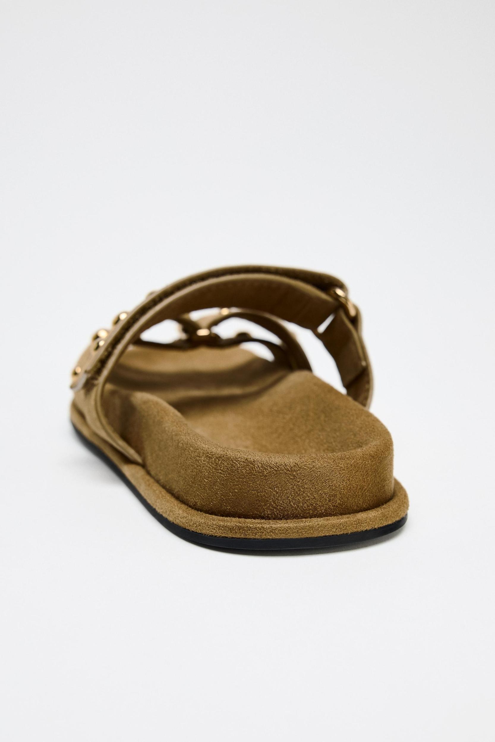STUDDED SUEDE SANDALS Product Image