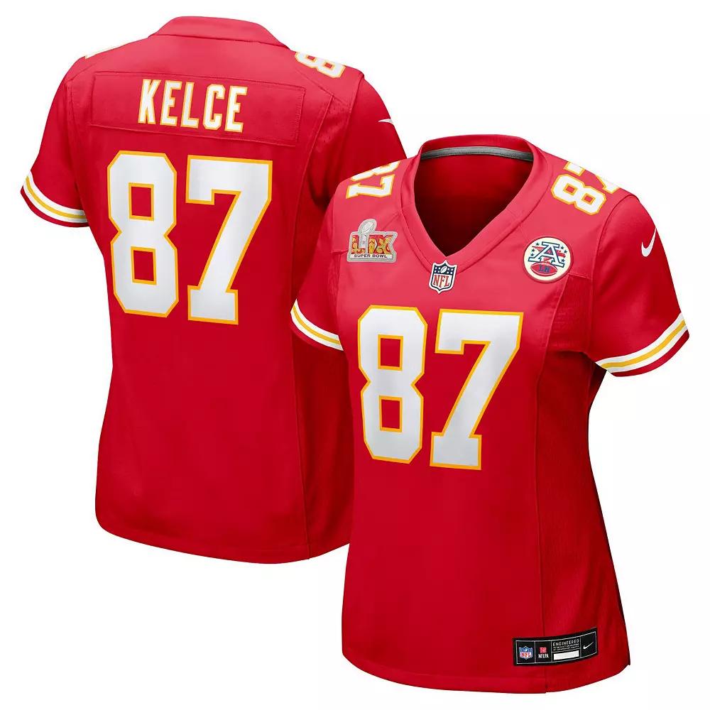 Women's Nike Travis Kelce Red Kansas City Chiefs Super Bowl LIX Game Jersey, Size: Small Product Image