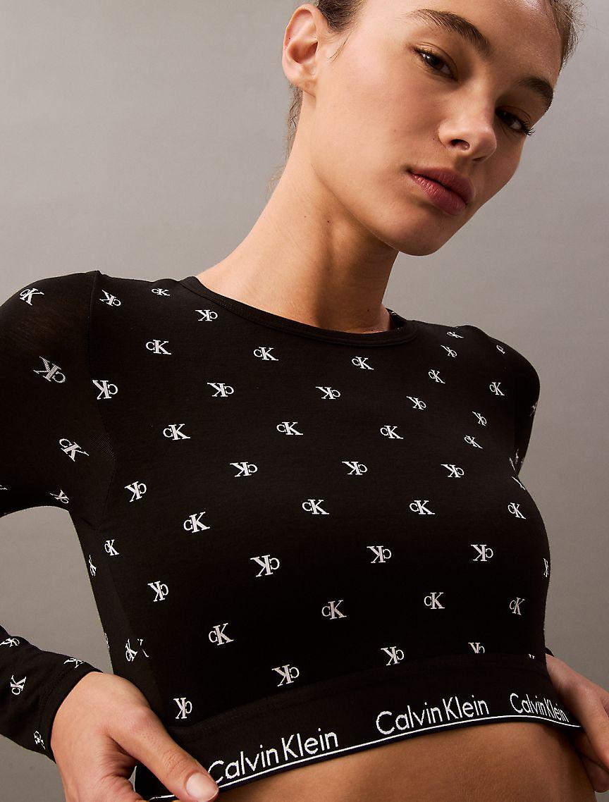 Icon Cotton Modal Lightly Lined Long Sleeve Bralette Product Image