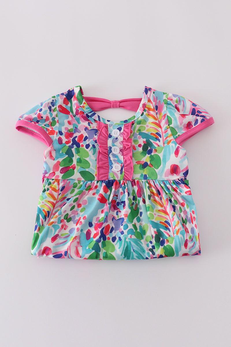 Bow applique print mom&me dress Product Image