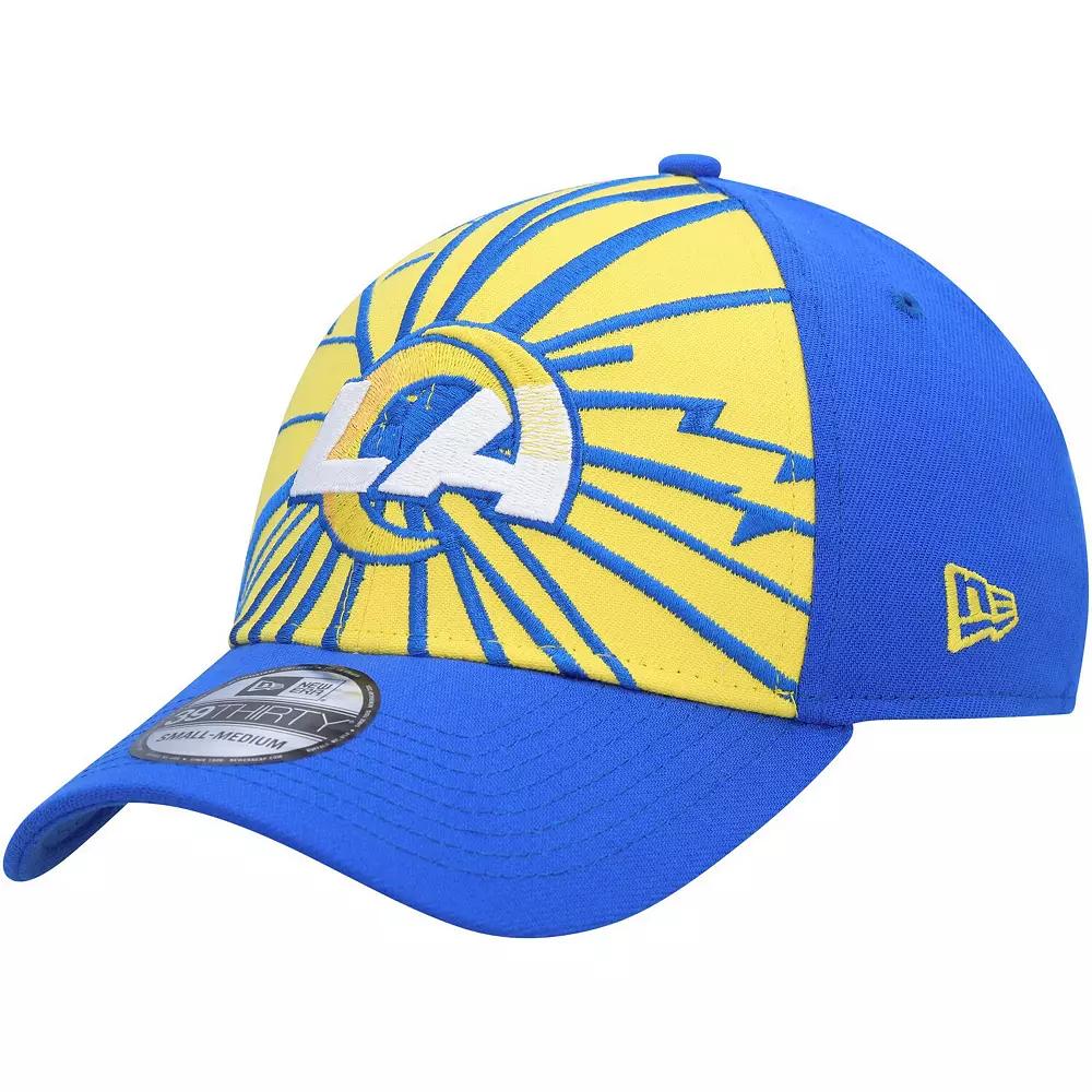 Men's New Era Gold/Royal Los Angeles Rams Shattered 39THIRTY Flex Hat, Size: Small/Medium Product Image