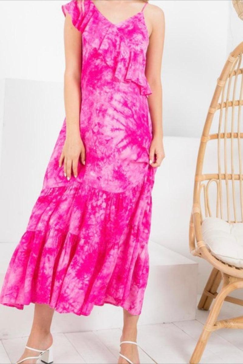 Pink Tye Dye Dress Product Image
