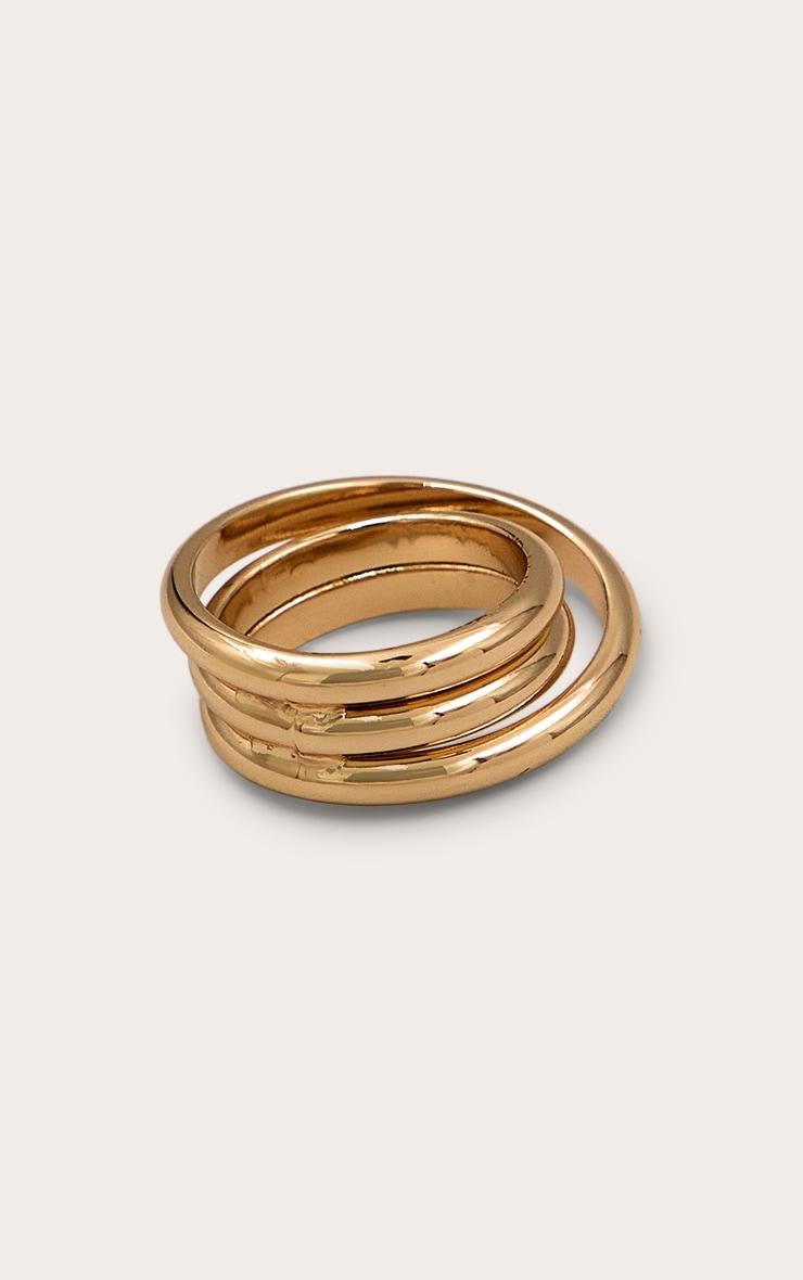 Gold Triple Layer Stacked Ring Product Image