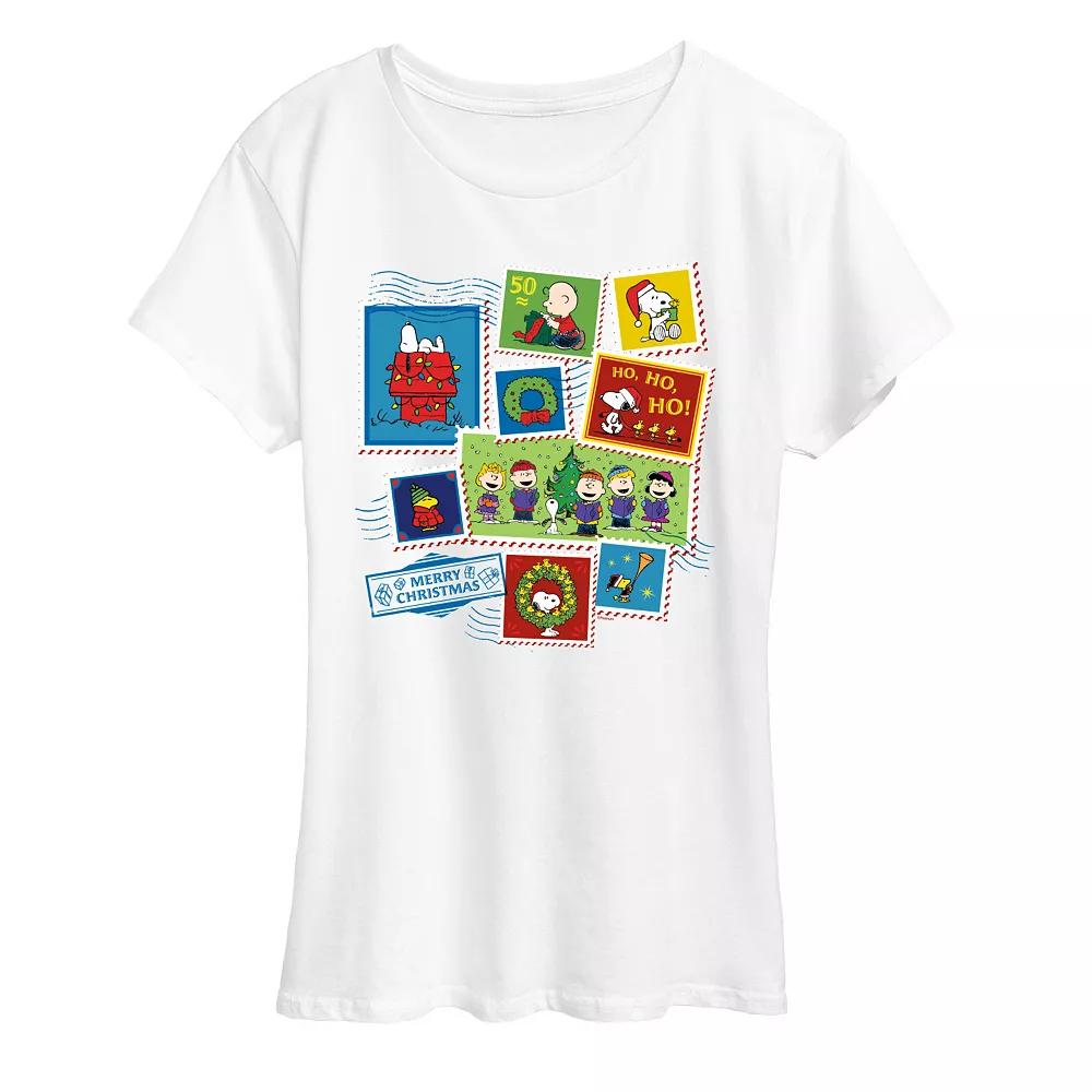 Women's Peanuts Christmas Stamps Graphic Tee,  Product Image