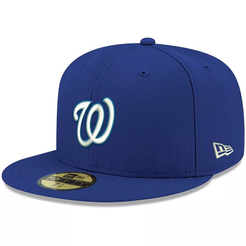 Men's New Era Royal Washington Nationals White Logo 59FIFTY Fitted Hat, Size: 7 1/2, Blue Product Image