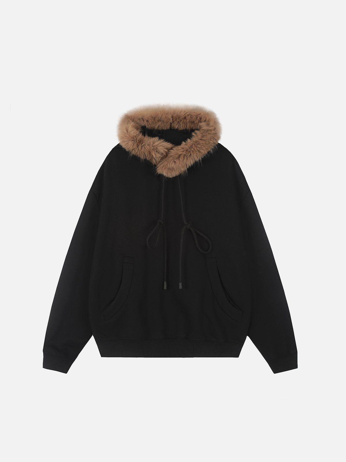 Aelfric Eden Plush Patchwork Pullover Hoodie Product Image