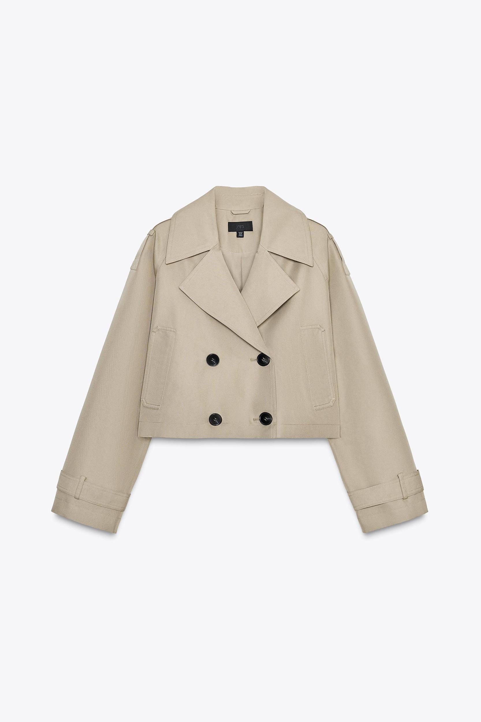 DOUBLE BREASTED SHORT TRENCH COAT Product Image