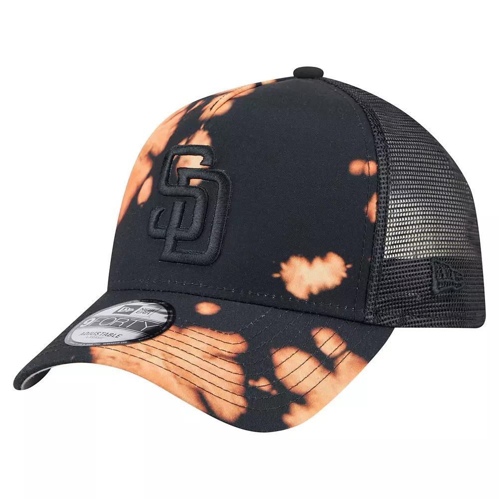 Men's New Era Black San Diego Padres Bleached A-Frame 9FORTY Adjustable Hat Product Image
